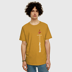 Футболка оверсайз мужская Depeche Mode - Violator роза, цвет: горчичный — фото 2