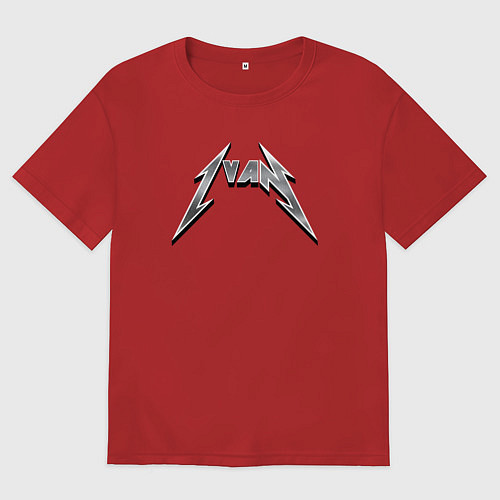 Мужская футболка оверсайз Иван в стиле группы Металлика / Красный – фото 1