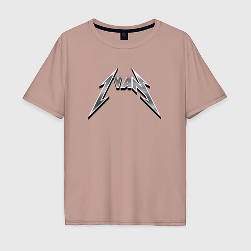 Мужская футболка оверсайз Иван в стиле группы Металлика / Пыльно-розовый – фото 1