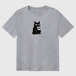 Мужская футболка оверсайз Кот говорит nope