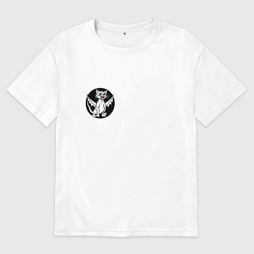 Мужская футболка оверсайз Котодракон / Белый – фото 1