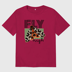 Мужская футболка оверсайз Fly high moth