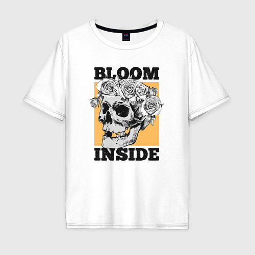Мужская футболка оверсайз Bloom inside / Белый – фото 1