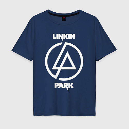 Мужская футболка оверсайз Linkin Park logo / Тёмно-синий – фото 1