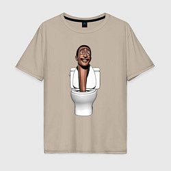 Мужская футболка оверсайз Skibidi toilet туалет
