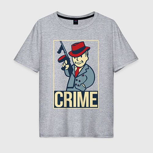 Мужская футболка оверсайз Vault crime / Меланж – фото 1
