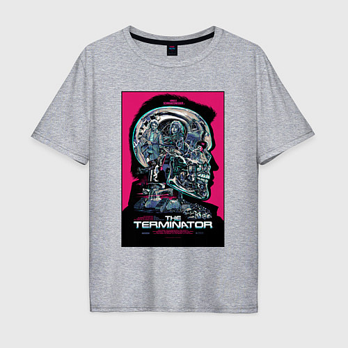Мужская футболка оверсайз Terminator 1 / Меланж – фото 1