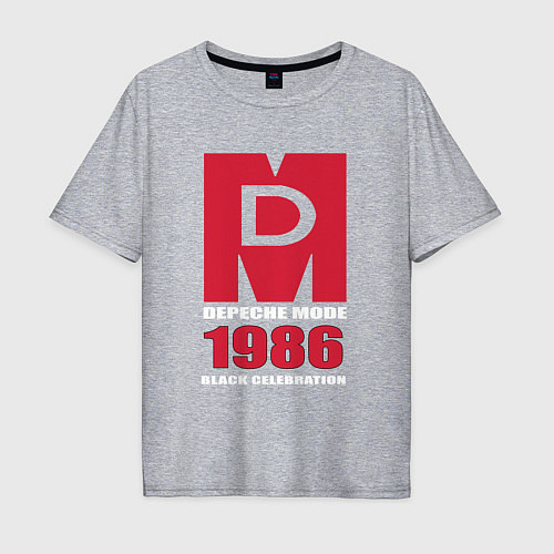 Мужская футболка оверсайз Depeche Mode - Black Celebration album merch / Меланж – фото 1