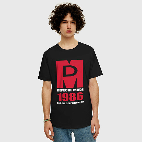 Мужская футболка оверсайз Depeche Mode - Black Celebration album merch / Черный – фото 3