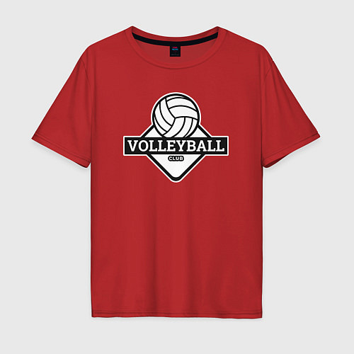 Мужская футболка оверсайз Volleyball club / Красный – фото 1