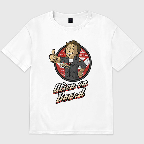 Мужская футболка оверсайз Fallout - vault girl / Белый – фото 1
