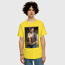 Футболка оверсайз мужская Half life - hot alyx, цвет: желтый — фото 2