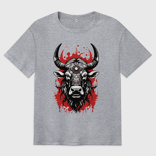 Мужская футболка оверсайз Священная корова / Меланж – фото 1