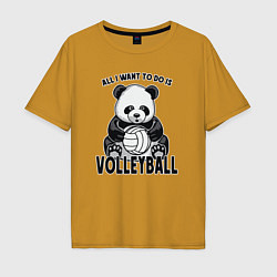 Мужская футболка оверсайз Panda volleyball
