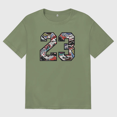 Мужская футболка оверсайз Джордан 23 / Авокадо – фото 1