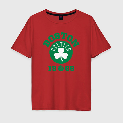 Мужская футболка оверсайз Boston Celtics 1986 / Красный – фото 1