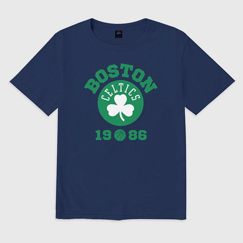 Мужская футболка оверсайз Boston Celtics 1986 / Тёмно-синий – фото 1