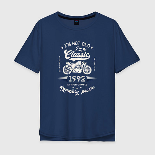 Мужская футболка оверсайз Классика 1992 / Тёмно-синий – фото 1