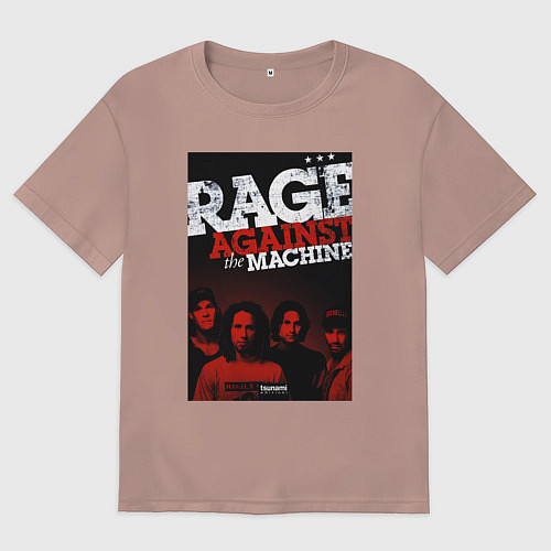 Мужская футболка оверсайз RATM - all group / Пыльно-розовый – фото 1