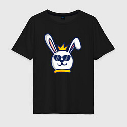 Футболка оверсайз мужская Rabbit king, цвет: черный