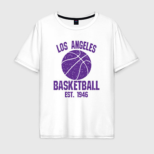 Мужская футболка оверсайз Basketball Los Angeles / Белый – фото 1