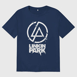 Футболка оверсайз мужская Linkin Park - white, цвет: тёмно-синий