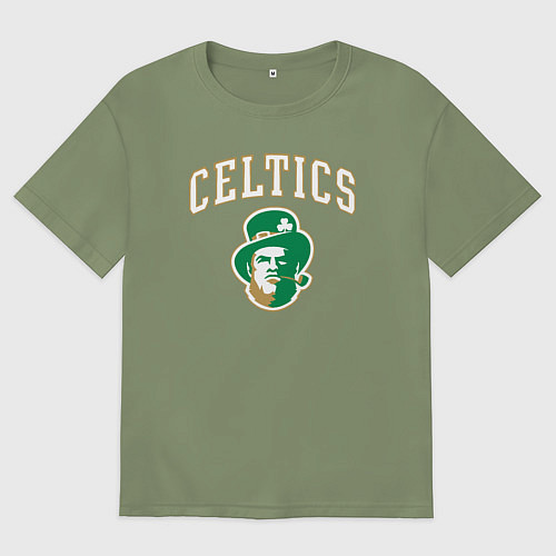 Мужская футболка оверсайз Celtics / Авокадо – фото 1