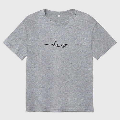 Мужская футболка оверсайз Бест линия / Меланж – фото 1