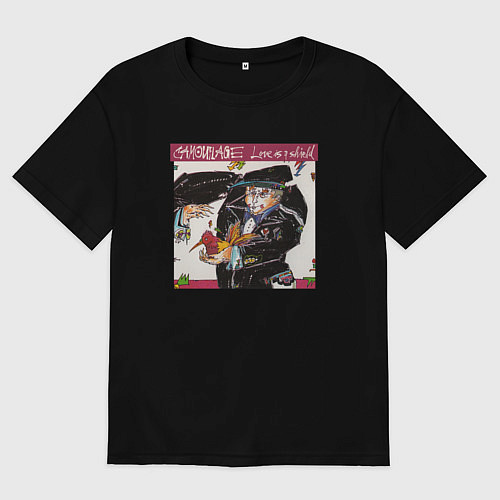 Мужская футболка оверсайз Camouflage - Love Is A Shield / Черный – фото 1