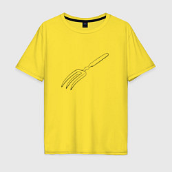 Футболка оверсайз мужская Невозможная вилка на светлом, цвет: желтый