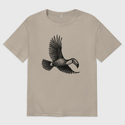 Мужская футболка оверсайз Тукан в полёте