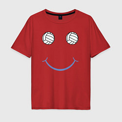 Футболка оверсайз мужская Волейбольный позитив, цвет: красный