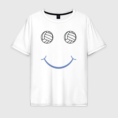 Мужская футболка оверсайз Волейбольный позитив / Белый – фото 1