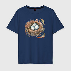 Мужская футболка оверсайз Гнездо с яйцами