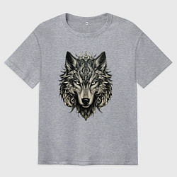 Мужская футболка оверсайз Племенной волк