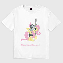 Футболка оверсайз мужская Флаттершай на страже добра, цвет: белый