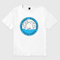 Футболка оверсайз мужская Душнила акуля, цвет: белый