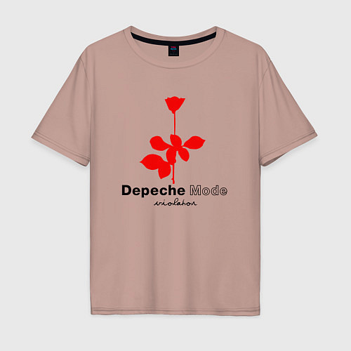 Мужская футболка оверсайз Depeche Mode - Violator album logo / Пыльно-розовый – фото 1