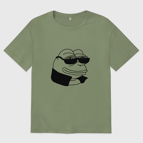Мужская футболка оверсайз Лягушонок пепе в очках мем / Авокадо – фото 1