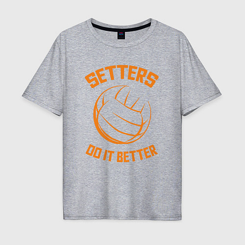 Мужская футболка оверсайз Setters do it better / Меланж – фото 1