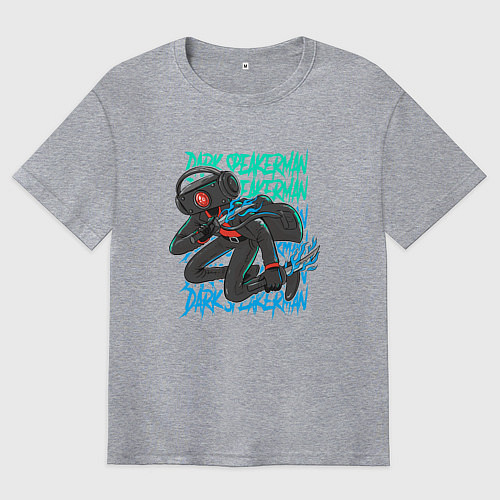 Мужская футболка оверсайз Dark Speakerman / Меланж – фото 1