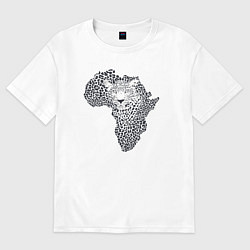 Футболка оверсайз мужская African leopard, цвет: белый