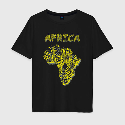 Мужская футболка оверсайз Zebra Africa / Черный – фото 1