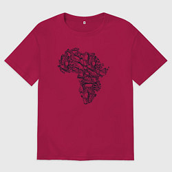 Футболка оверсайз мужская Africa vibe, цвет: маджента