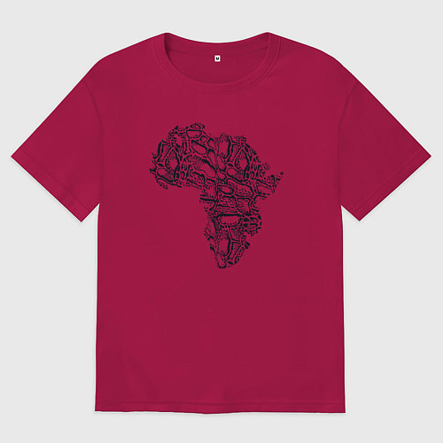 Мужская футболка оверсайз Africa vibe / Маджента – фото 1