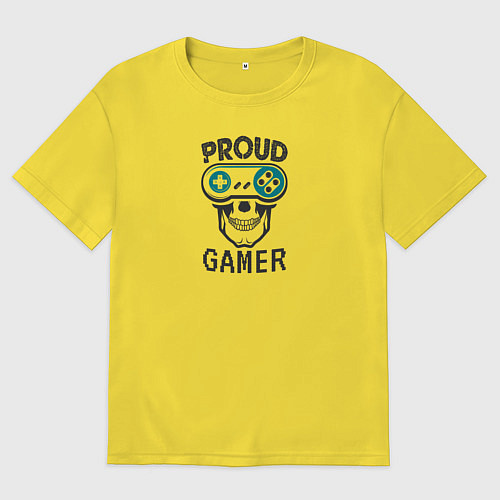 Мужская футболка оверсайз Proud Gamer / Желтый – фото 1