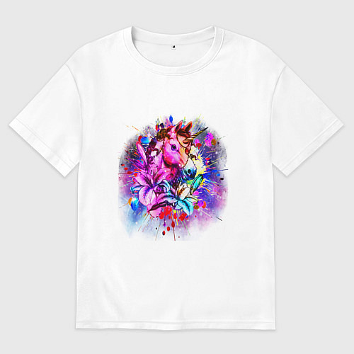 Мужская футболка оверсайз Я единорог / Белый – фото 1