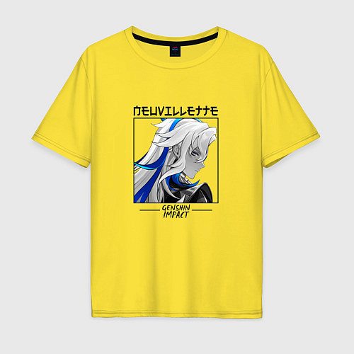 Мужская футболка оверсайз Нёвиллет в квадрате / Желтый – фото 1
