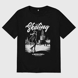 Футболка оверсайз мужская MoMo - фигурное катание, цвет: черный