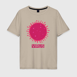Мужская футболка оверсайз Pink virus